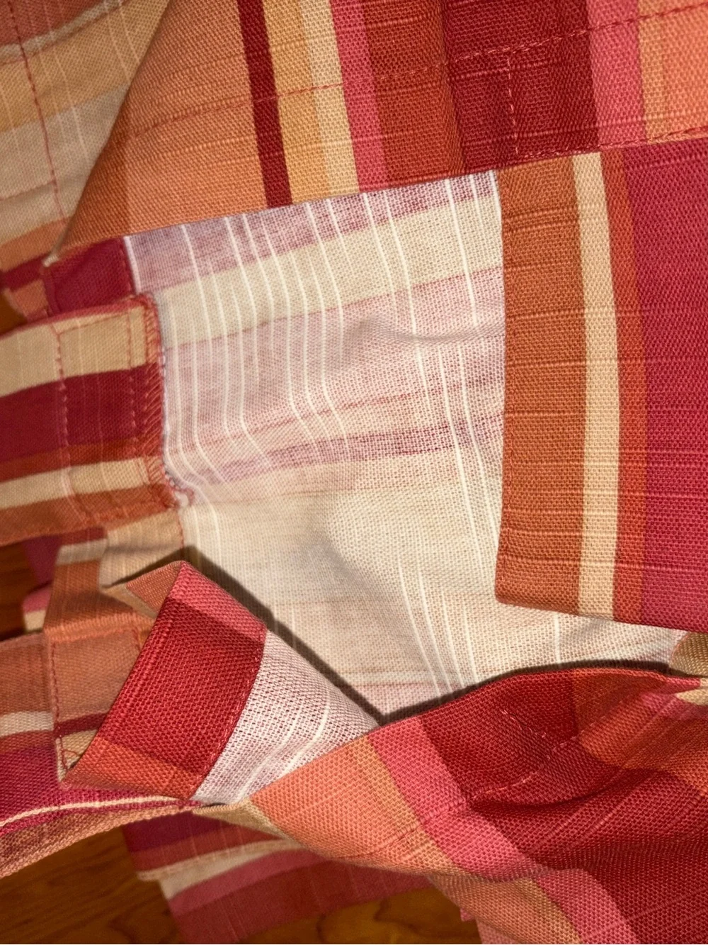 Vintage Pier 1 Imports neutral horizontal striped drapes set 2  54 x 84